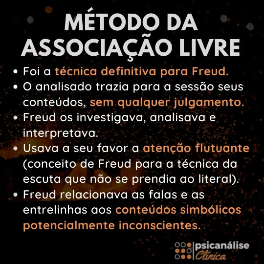 síntese do método da associação livre na psicanálise de Freud