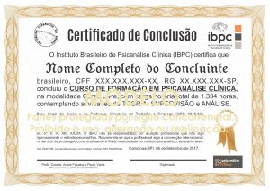 certificado psicanalise