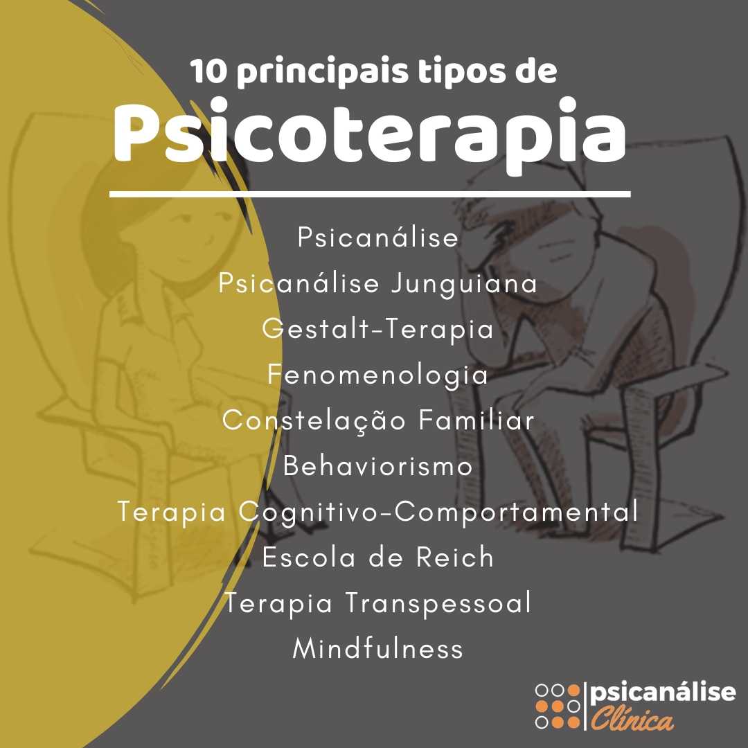 tipos de psicoterapia psicanálise mindfulness gestalt jung e outras