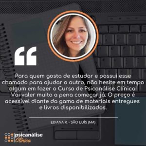 Depoimento Formação em Psicanálise em São Luís Maranhão - Ediana