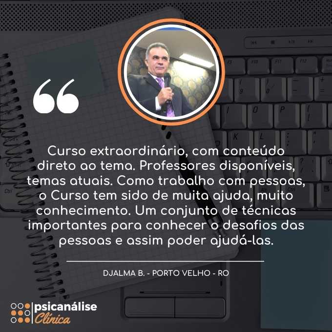 Depoimento Curso Psicanálise em Porto Velho RO - Djalma