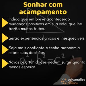 Sonhar com acampamento resumido
