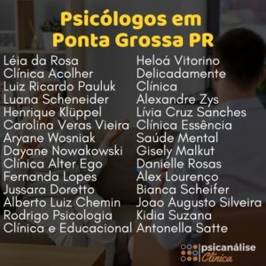 Psicólogos em Ponta Grossa lista