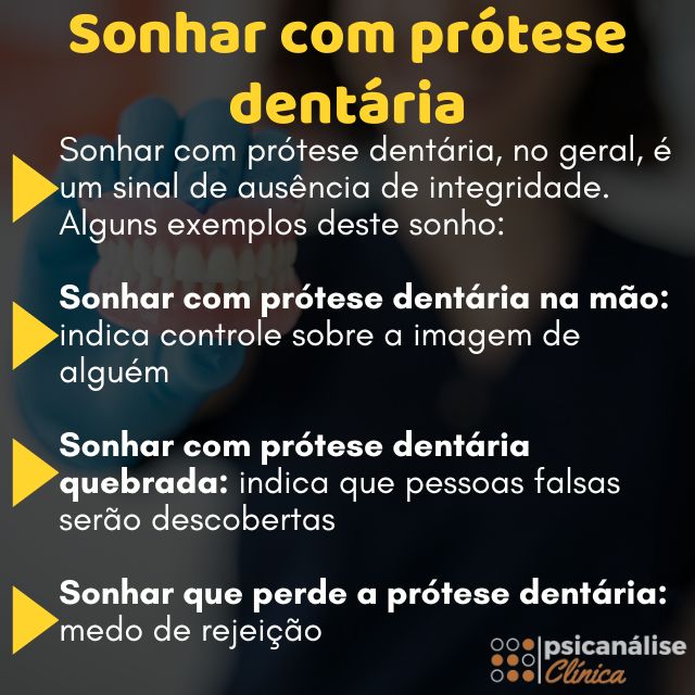 Sonhar com prótese dentária citação