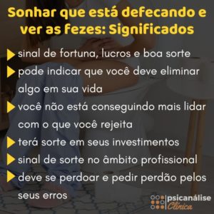 Sonhar que está defecando e ver as fezes resumo