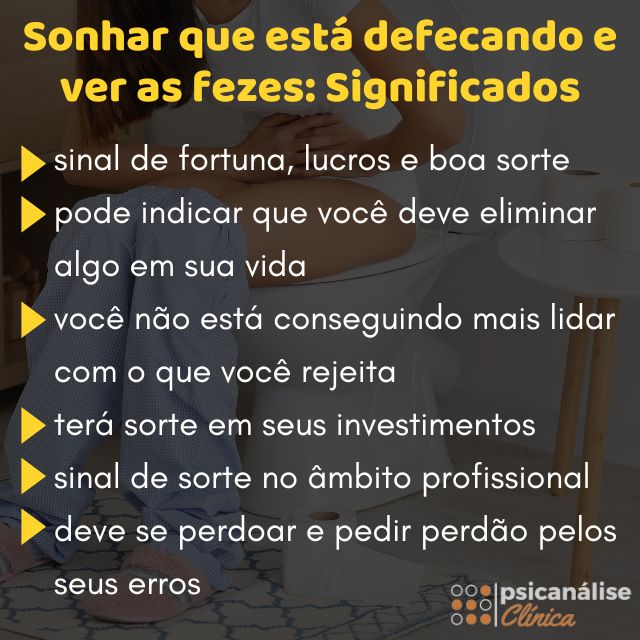 Sonhar que está defecando e ver as fezes resumo