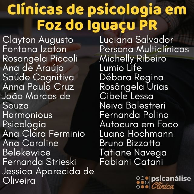 Clínicas em Psicologia em Foz do Iguaçu lista