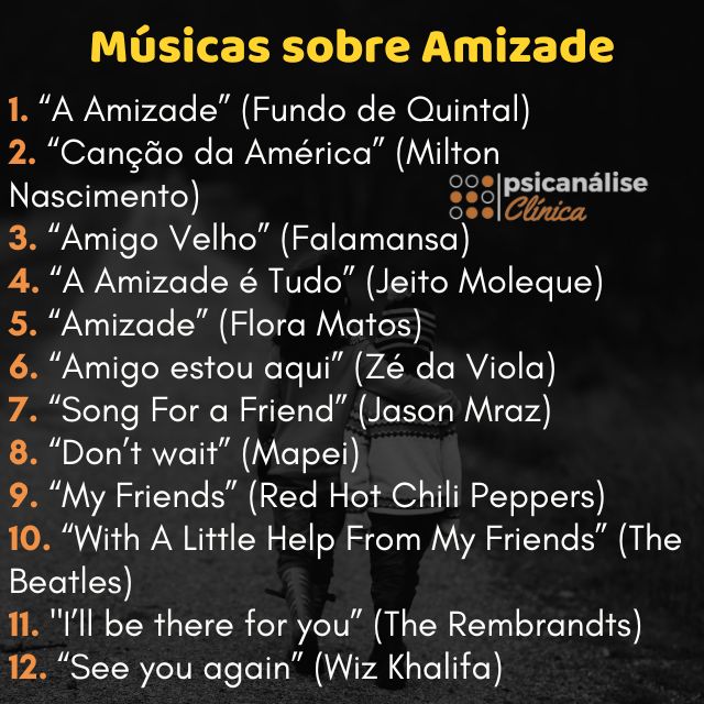 Músicas sobre amizade lista