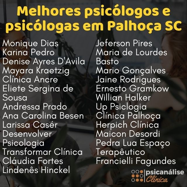 Psicólogas em Palhoça lista