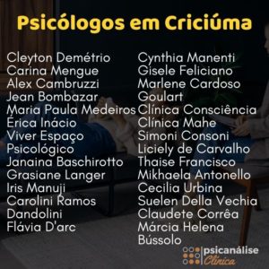 Psicólogos em Criciuma lista