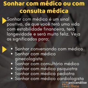 Sonhar com médico resumo