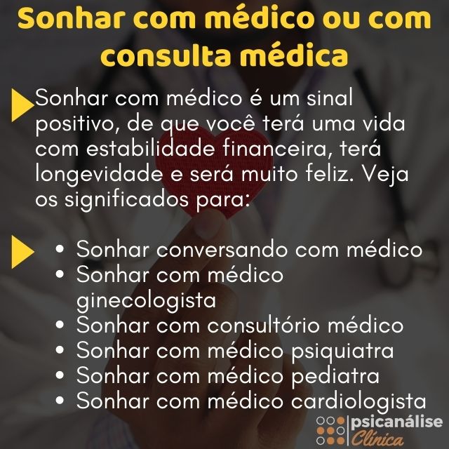 Sonhar com médico resumo