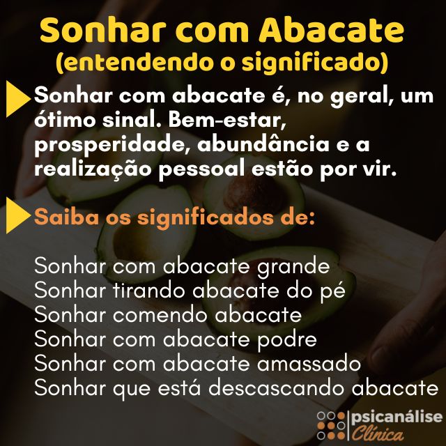 Sonhar com abacate resumido