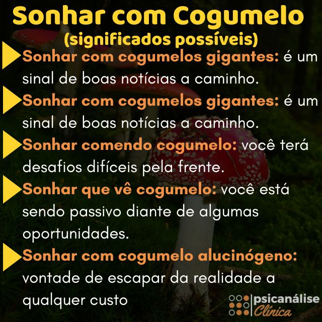 Sonhar com cogumelo resumido