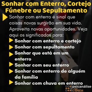 Sonhar com enterro resumido