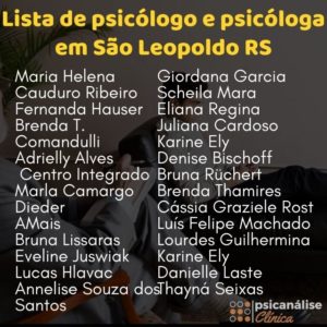 Psicólogas em São Leopoldo Lista