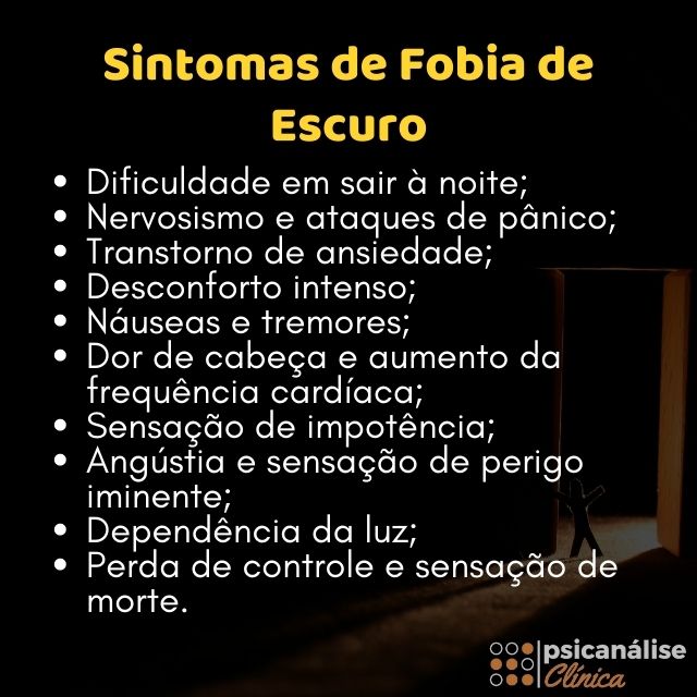 fobia de escuro sintomas