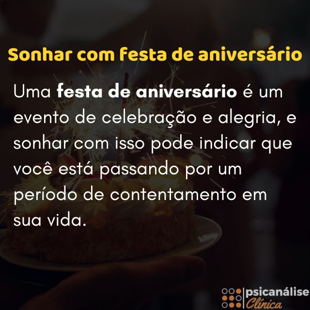 sonhar com festa de aniversário mapa mental