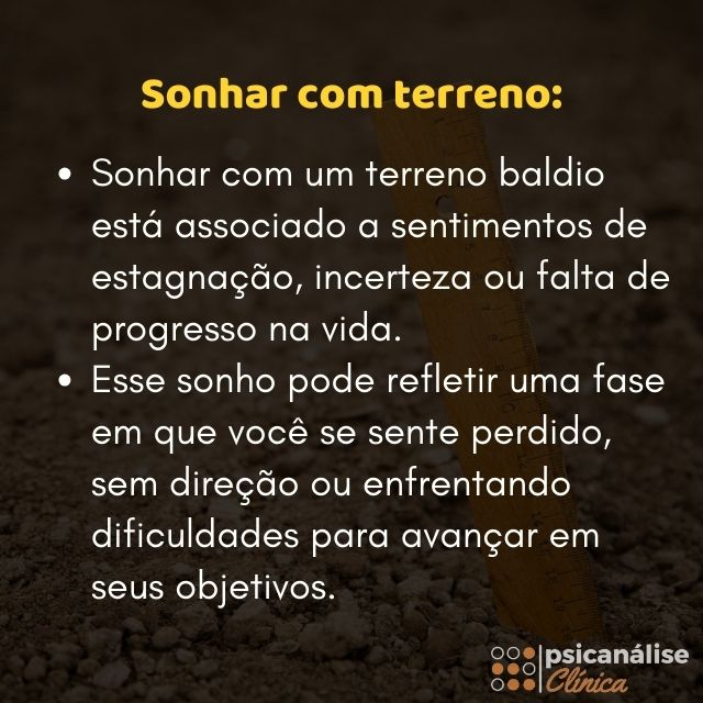 sonhar com terreno resumo