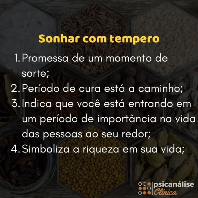 sonhar com tempero resumo