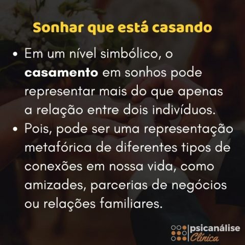 O que significa sonhar que está casando - Psicanálise Clínica