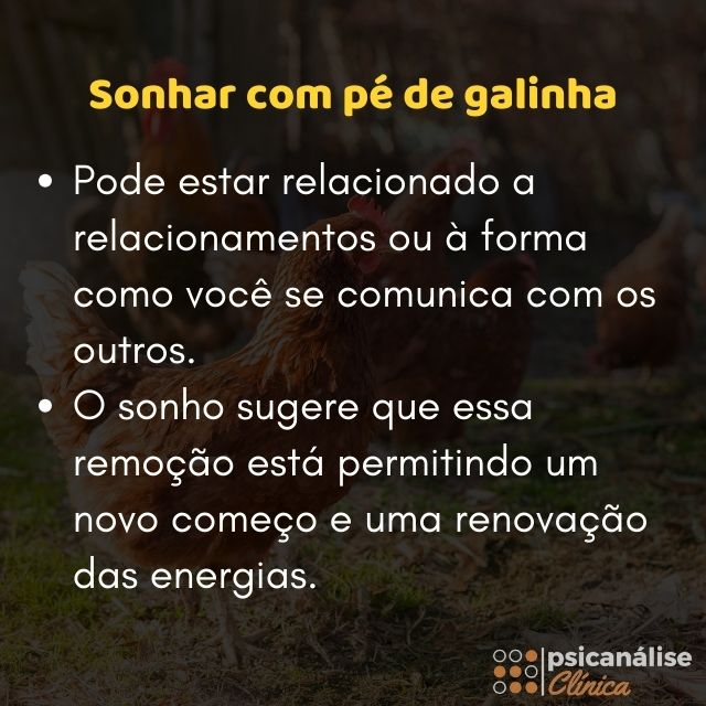 sonhar com pé de galinha resumo