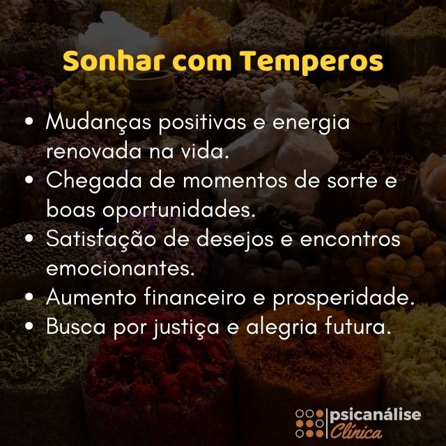 sonhar com temperos mapa mental