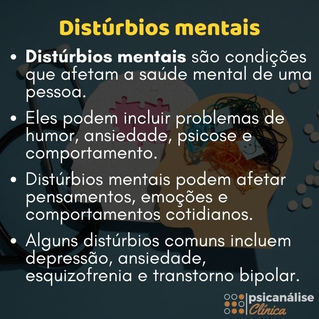 distúrbios mentais resumo