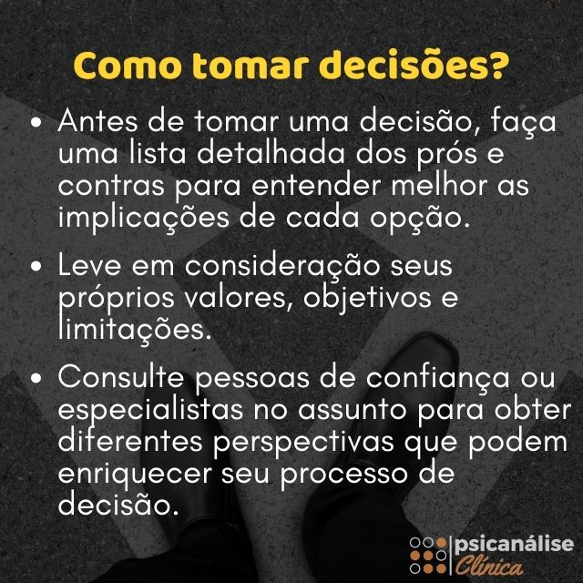 tomada de decisão dicas