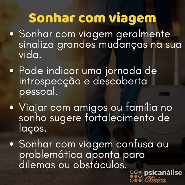 sonhar com viagem resumo