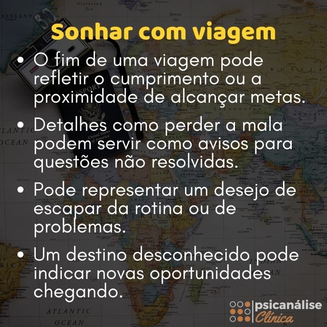 sonhar com viagem mapa mental