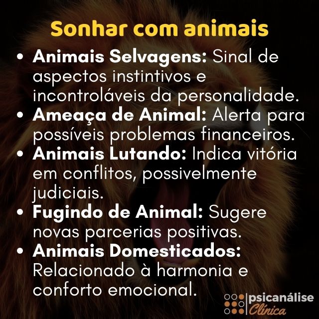 sonhar com animais resumo