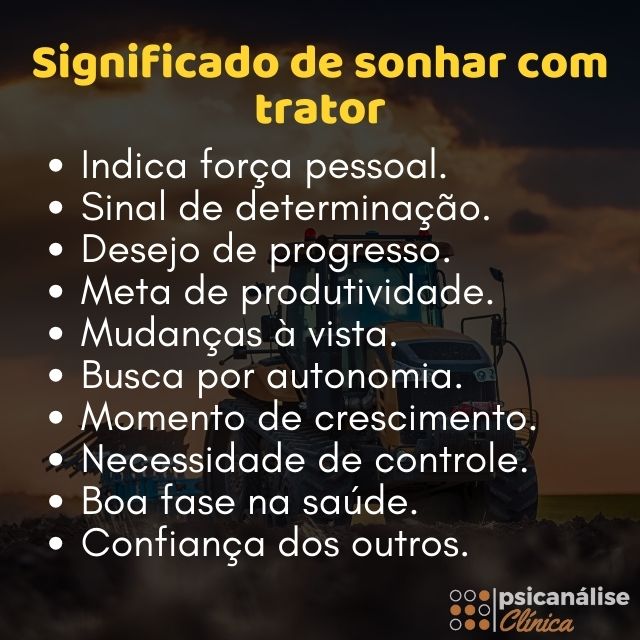 sonhar com trator resumo