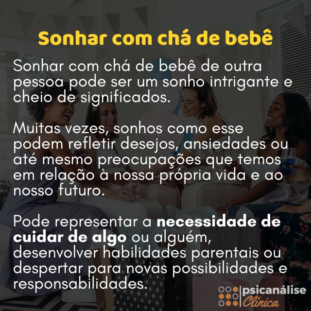 sonhar com chá de revelação
