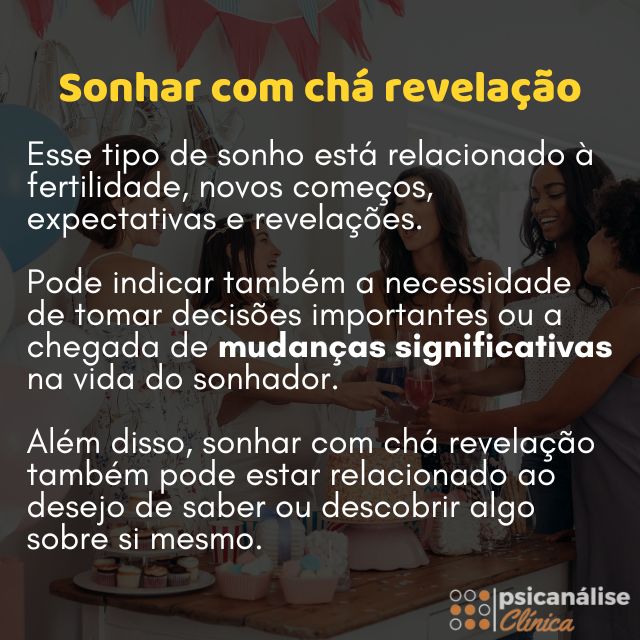 sonhar com chá de revelação