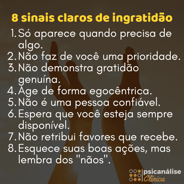 ingratidão sinais