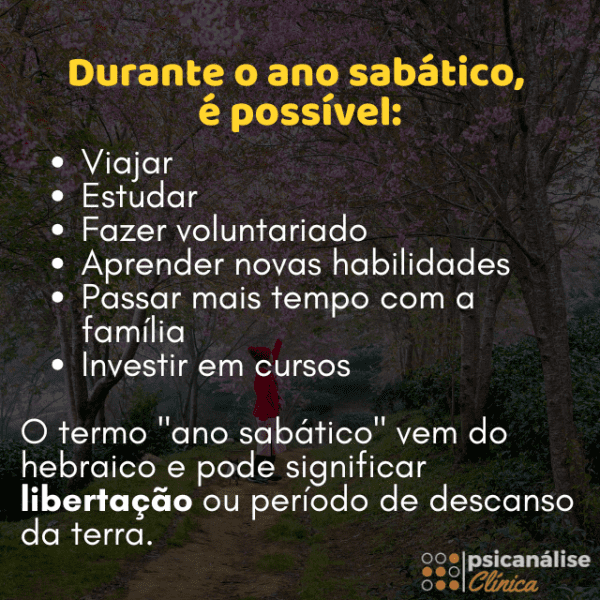 Ano Sabático: o que significa, benefícios, como fazer - Psicanálise Clínica